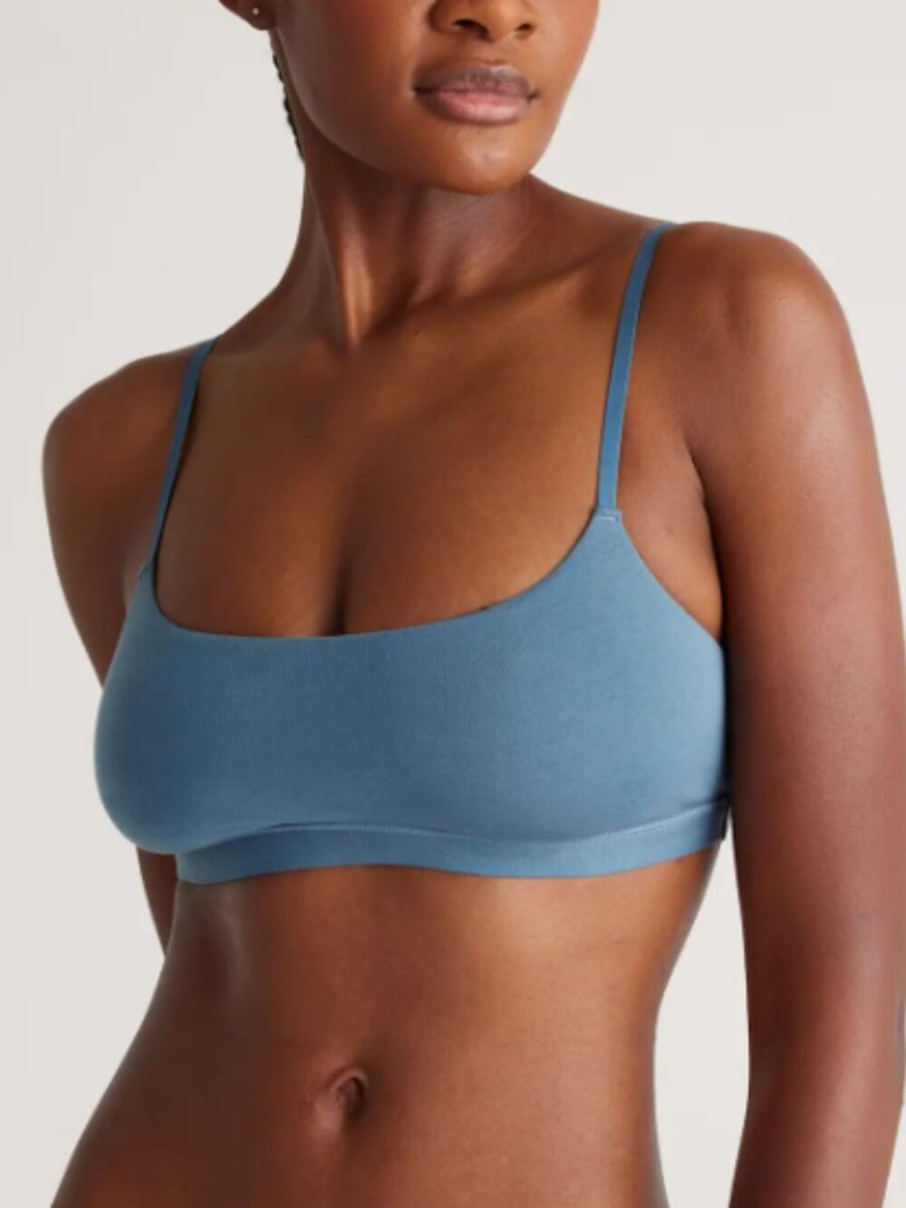 Quince Organic Cotton Scoop Bralette (2-pack) in Ocean, Size M - NWT